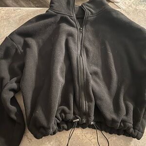 Black Fleece Zip-Up Jacket